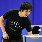 A man playing table tennis. Links to Table Tennis club page on Bristol SU Website